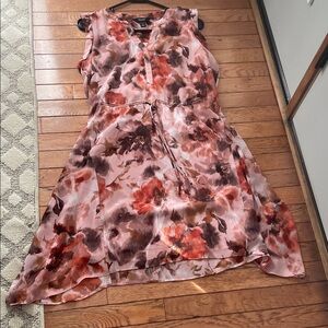 Simply Vera Vera Wang Pink and Brown High Low Dress
